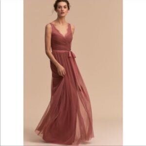 NWT Anthropologie BHLDN Fleur dress in pink cherry peach